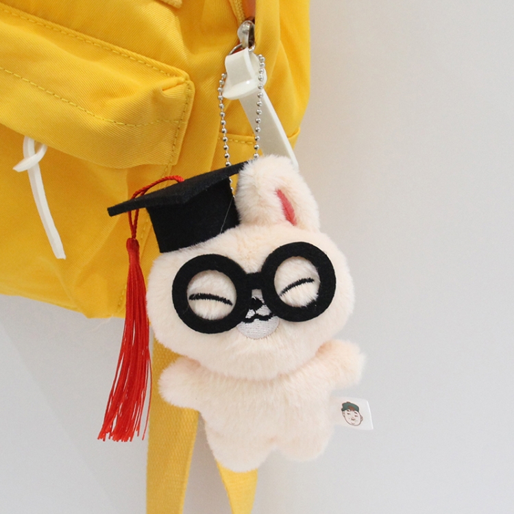 New graduation hat for homeless children Little rabbit fur+PP cotton plush toy pendant 12x8x5cm price for 5 pcs
