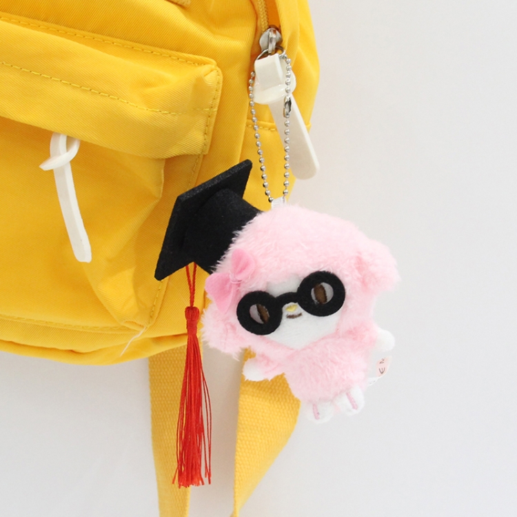 Little Sheep Graduation Hat Woolen material+PP cotton plush toy pendant 9x7x4cm price for 5 pcs