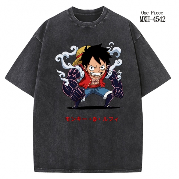 One Piece Anime peripheral pure cotton washed and worn T-shirt from S to 2XL