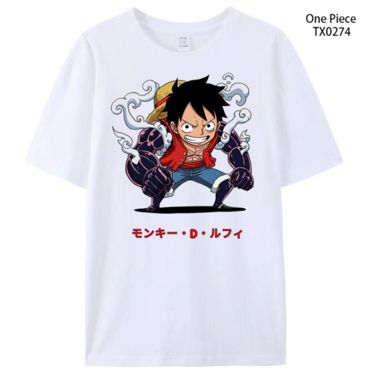 One Piece Anime peripheral printed pure cotton T-shirt from S to 4XL