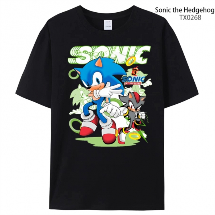 Sonic The Hedgehog Anime peripheral printed pure cotton T-shirt from S to 4XL