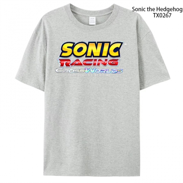Sonic The Hedgehog Anime peripheral printed pure cotton T-shirt from S to 4XL