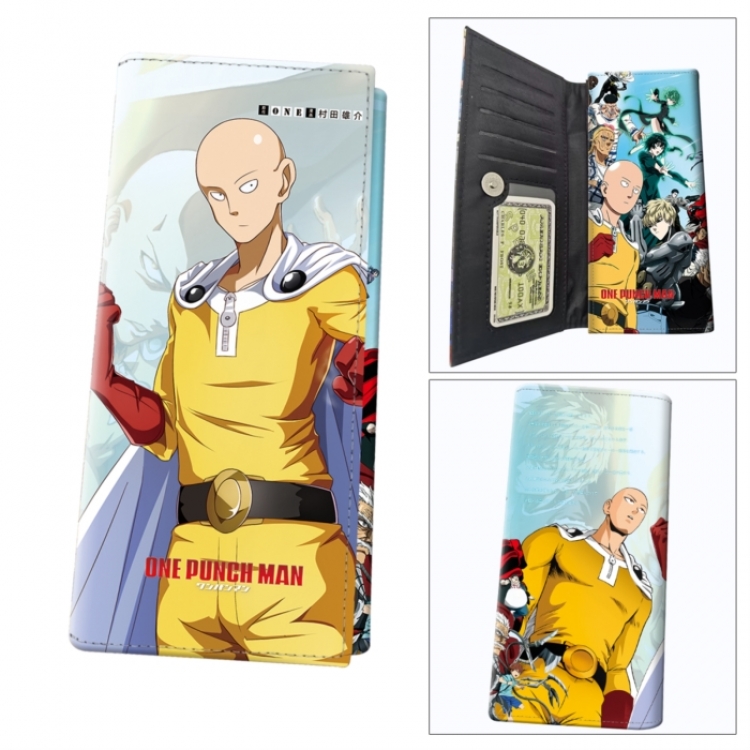 One Punch Man Anime wallet long wallet buckle storage bag 18.5x9.5x2CM 100g