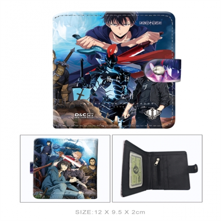 Solo Leveling:Arise PU vertical wallet short wallet buckle storage bag 12x9.5x2CM 60G