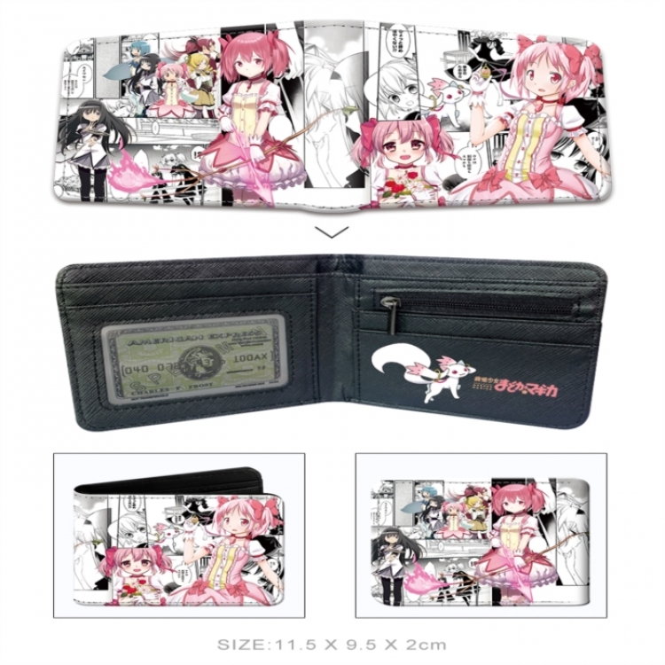 Magical Girl Madoka of the Magus 3D concave convex two fold short card wallet wallet wallet 11X9.5X2cm 65G