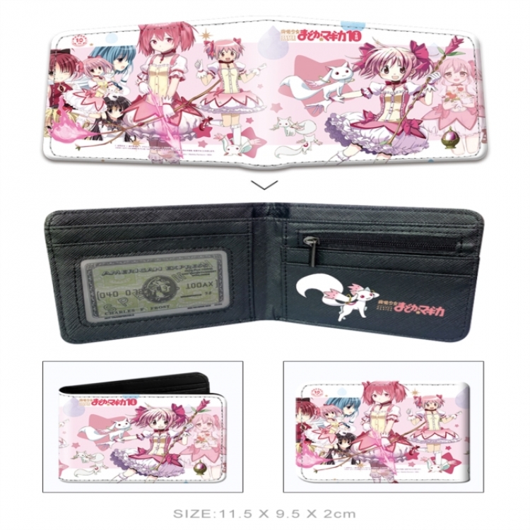 Magical Girl Madoka of the Magus 3D concave convex two fold short card wallet wallet wallet 11X9.5X2cm 65G