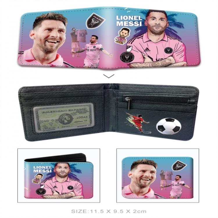 Football 3D concave convex two fold short card wallet wallet wallet 11X9.5X2cm 65G