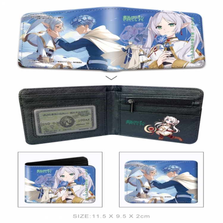Frieren: Beyond Journey's 3D concave convex two fold short card wallet wallet wallet 11X9.5X2cm 65G