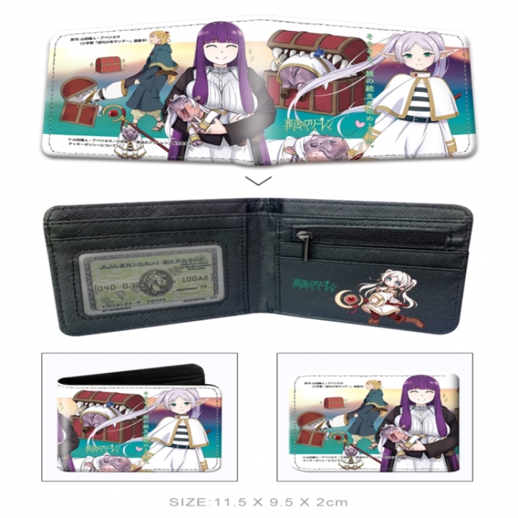 Frieren: Beyond Journey's 3D concave convex two fold short card wallet wallet wallet 11X9.5X2cm 65G