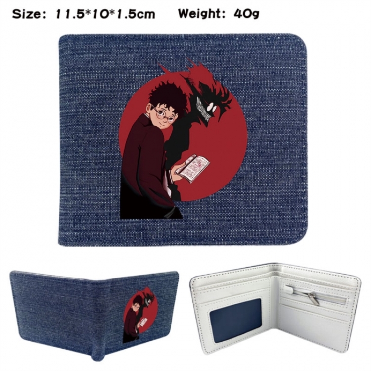 Dandadan Anime denim folding full-color wallet 11.5X10X1.5CM 