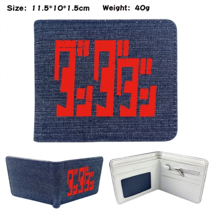 Dandadan Anime denim folding full-color wallet 11.5X10X1.5CM 