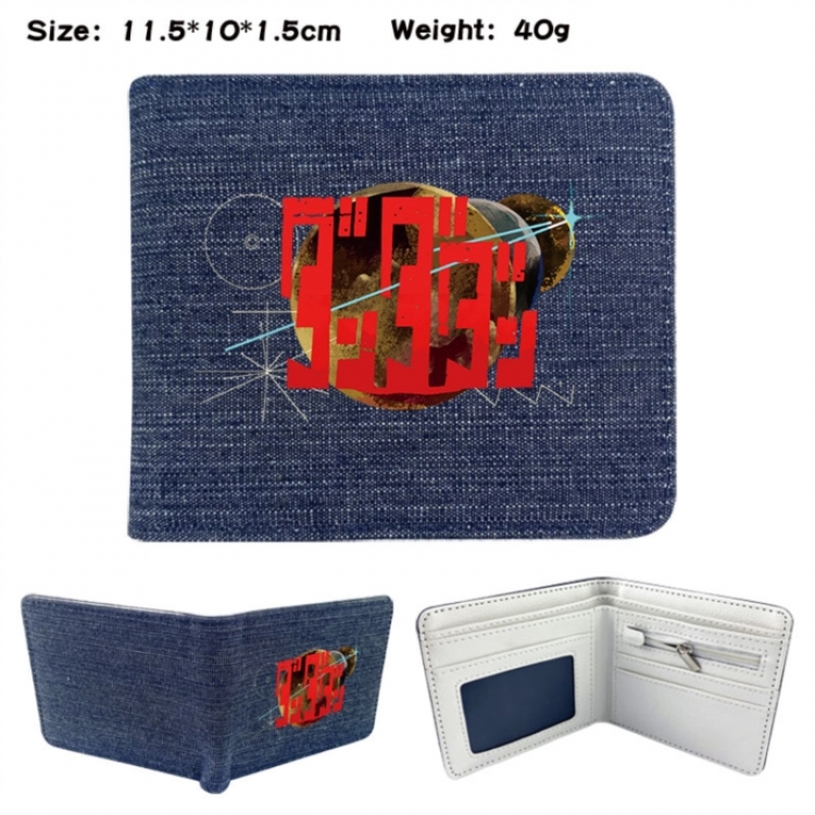 Dandadan Anime denim folding full-color wallet 11.5X10X1.5CM 