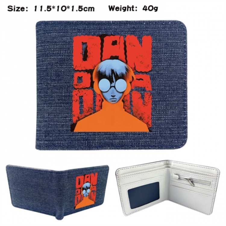 Dandadan Anime denim folding full-color wallet 11.5X10X1.5CM 