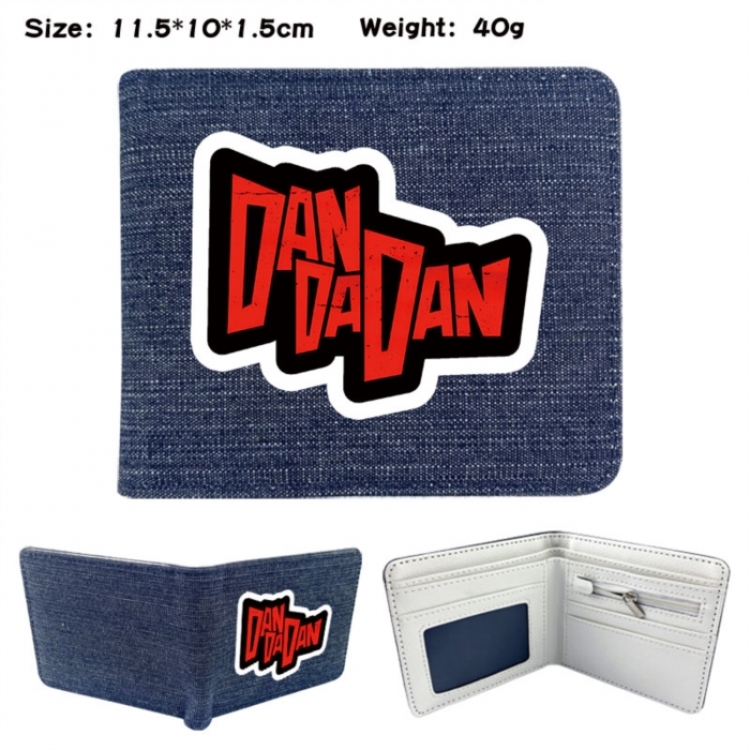 Dandadan Anime denim folding full-color wallet 11.5X10X1.5CM 