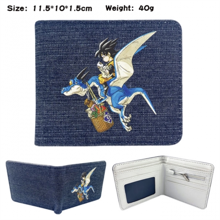 DRAGON BALL Anime denim folding full-color wallet 11.5X10X1.5CM 