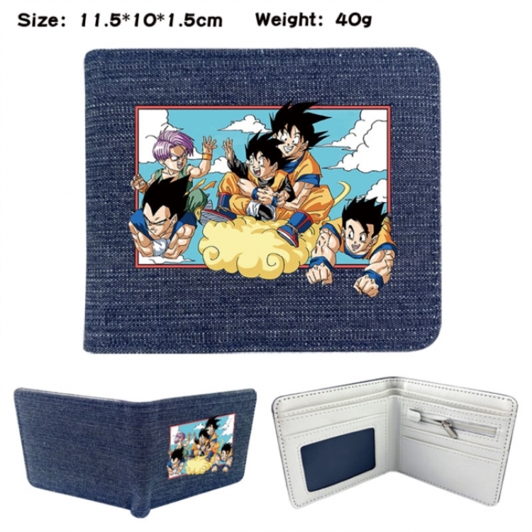 DRAGON BALL Anime denim folding full-color wallet 11.5X10X1.5CM 