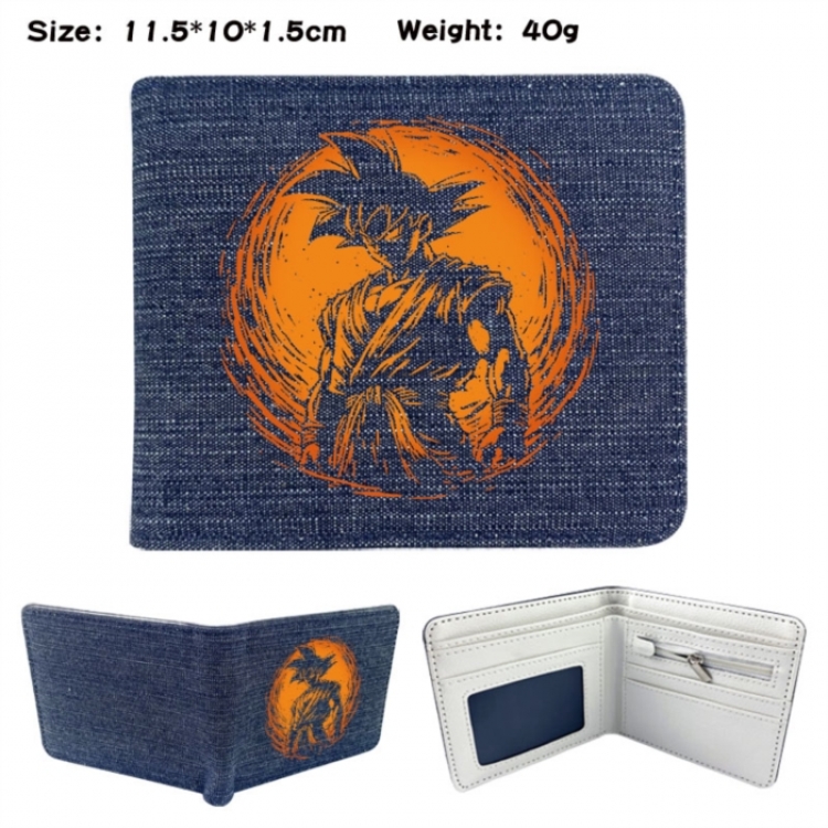 DRAGON BALL Anime denim folding full-color wallet 11.5X10X1.5CM 