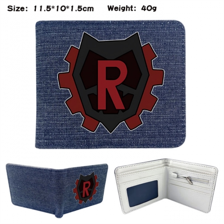 My Hero Academia Anime denim folding full-color wallet 11.5X10X1.5CM 