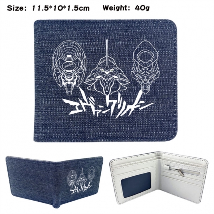 EVA  Anime denim folding full-color wallet 11.5X10X1.5CM 