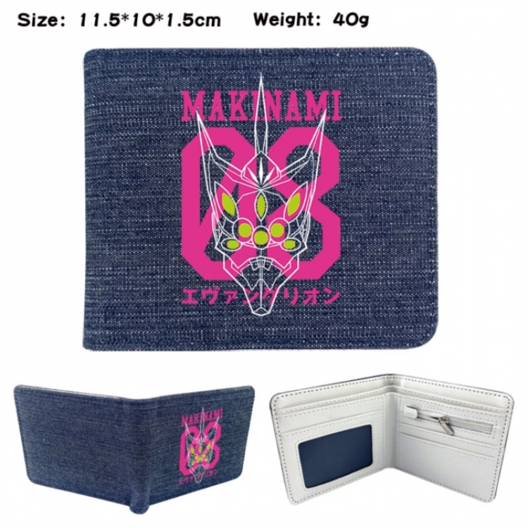 EVA  Anime denim folding full-color wallet 11.5X10X1.5CM 