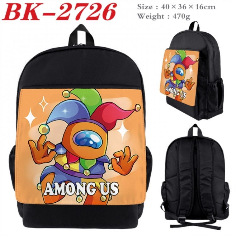 AMONG US Waterproof nylon canvas flip color picture backpack 40X36X16CM