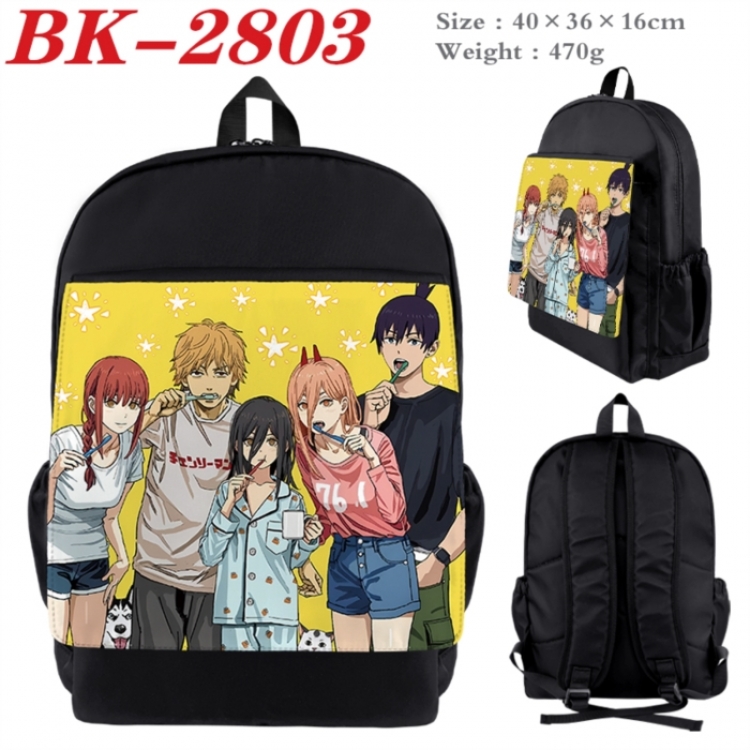 Chainsaw man Waterproof nylon canvas flip color picture backpack 40X36X16CM