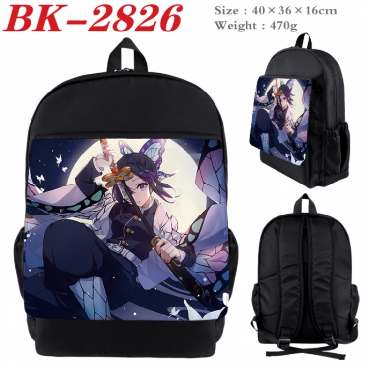 Demon Slayer Kimets Waterproof nylon canvas flip color picture backpack 40X36X16CM