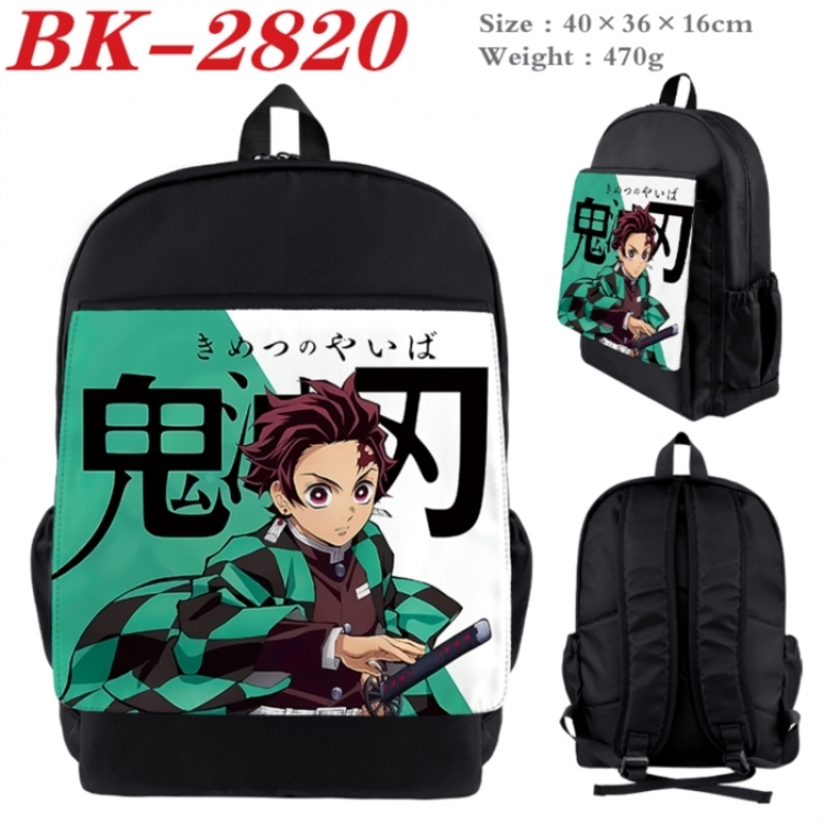 Demon Slayer Kimets Waterproof nylon canvas flip color picture backpack 40X36X16CM