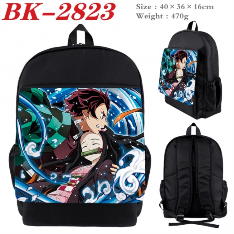 Demon Slayer Kimets Waterproof nylon canvas flip color picture backpack 40X36X16CM