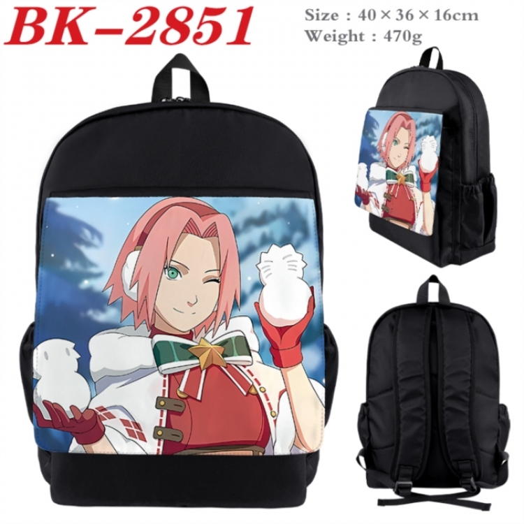 Naruto Waterproof nylon canvas flip color picture backpack 40X36X16CM