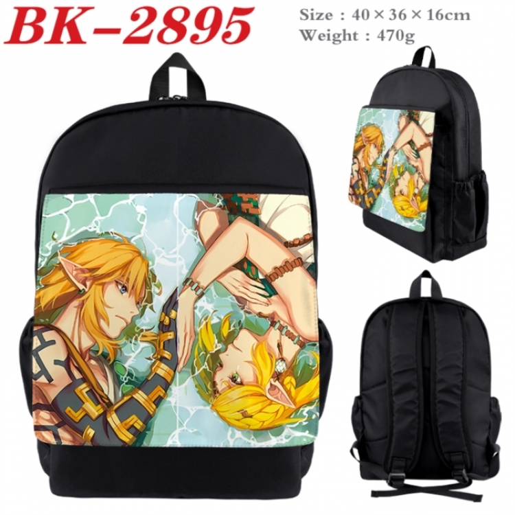 The Legend of Zelda Waterproof nylon canvas flip color picture backpack 40X36X16CM