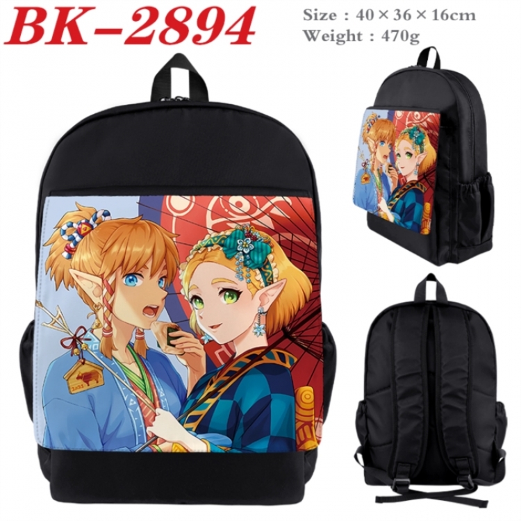 The Legend of Zelda Waterproof nylon canvas flip color picture backpack 40X36X16CM