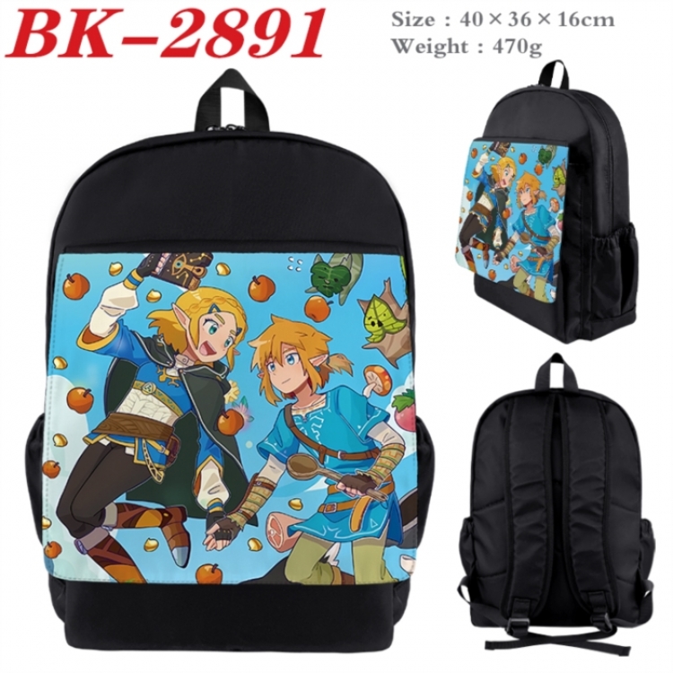 The Legend of Zelda Waterproof nylon canvas flip color picture backpack 40X36X16CM
