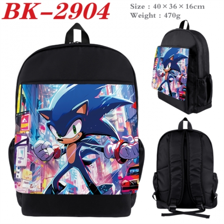 Sonic The Hedgehog Waterproof nylon canvas flip color picture backpack 40X36X16CM