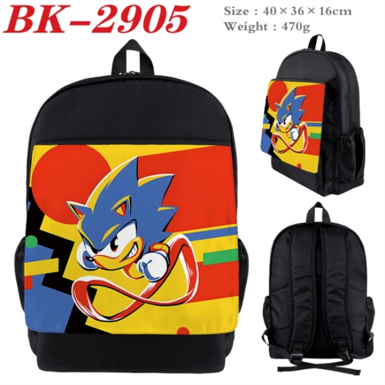 Sonic The Hedgehog Waterproof nylon canvas flip color picture backpack 40X36X16CM
