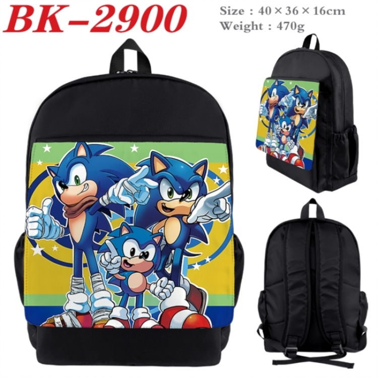 Sonic The Hedgehog Waterproof nylon canvas flip color picture backpack 40X36X16CM