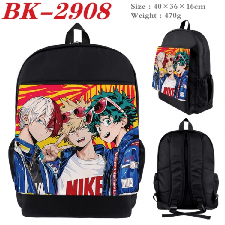 My Hero Academia Waterproof nylon canvas flip color picture backpack 40X36X16CM