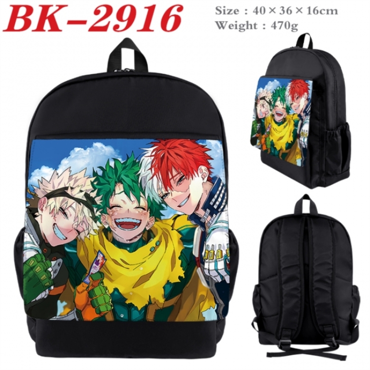 My Hero Academia Waterproof nylon canvas flip color picture backpack 40X36X16CM