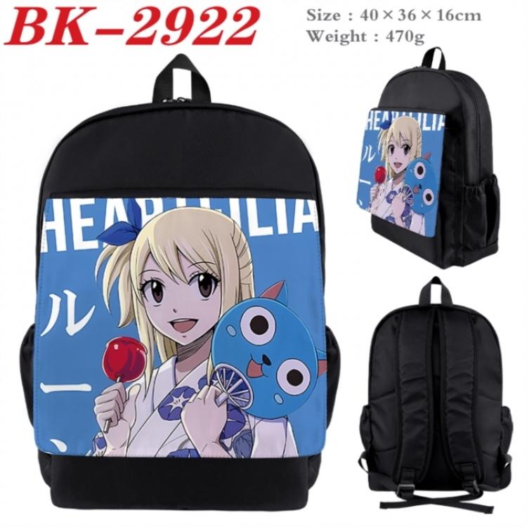 Fairy tail Waterproof nylon canvas flip color picture backpack 40X36X16CM