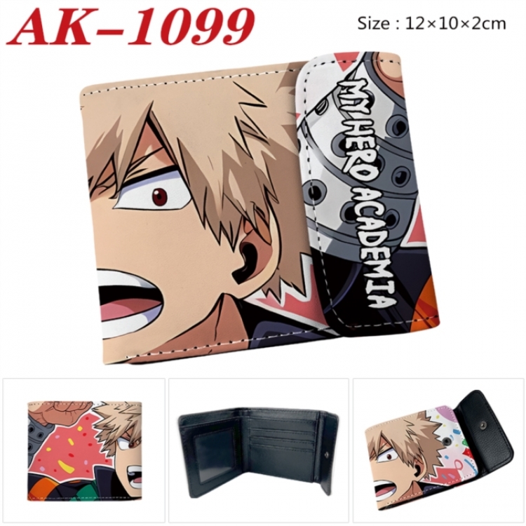 My Hero Academia Anime PU leather full color buckle two fold wallet 12X10X2CM