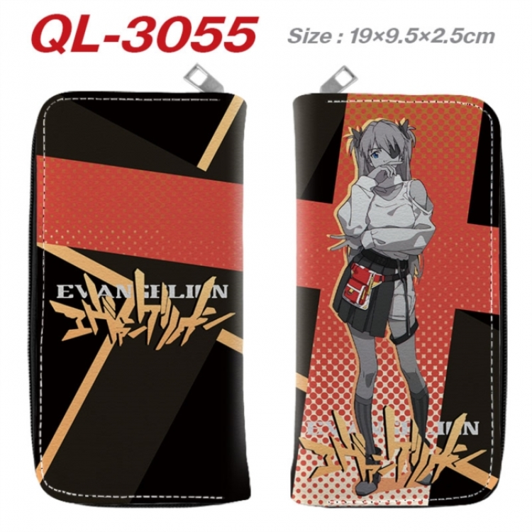 EVA  Anime peripheral PU leather full-color long zippered wallet 19.5x9.5x2.5cm