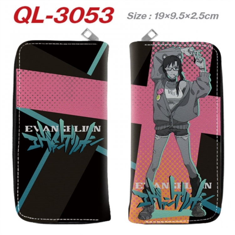 EVA  Anime peripheral PU leather full-color long zippered wallet 19.5x9.5x2.5cm
