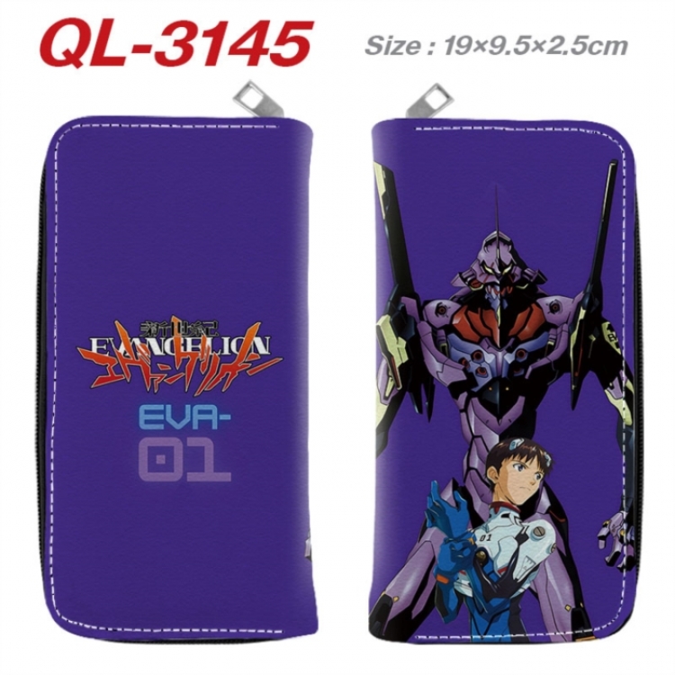 EVA  Anime peripheral PU leather full-color long zippered wallet 19.5x9.5x2.5cm