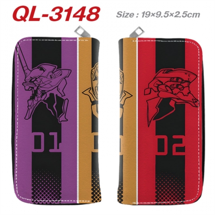 EVA  Anime peripheral PU leather full-color long zippered wallet 19.5x9.5x2.5cm
