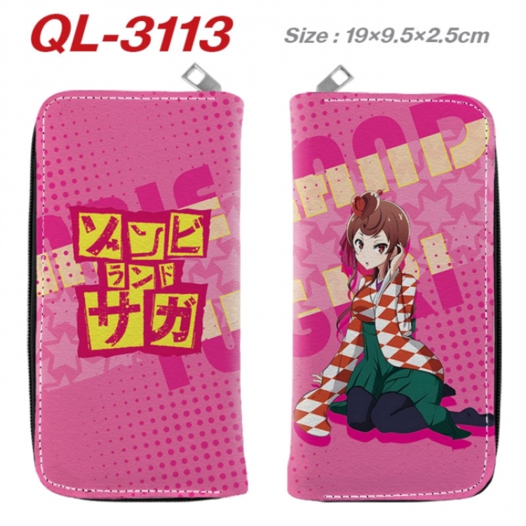 ZombieLandSaga Anime peripheral PU leather full-color long zippered wallet 19.5x9.5x2.5cm
