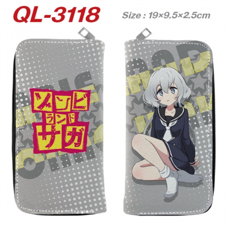 ZombieLandSaga Anime peripheral PU leather full-color long zippered wallet 19.5x9.5x2.5cm