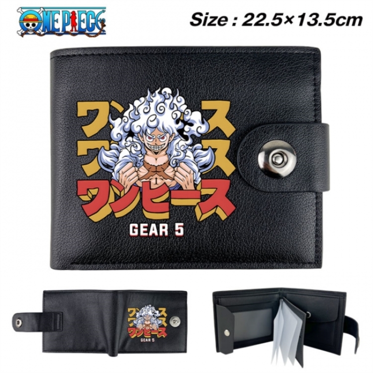 One Piece Animation snap fastener black pickup bag wallet 22.5X13.5CM