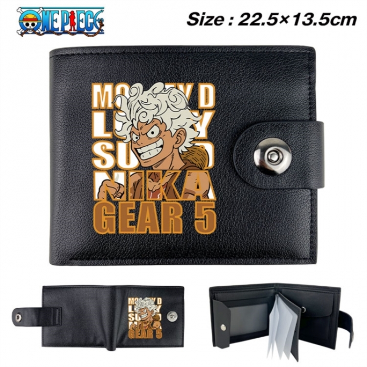 One Piece Animation snap fastener black pickup bag wallet 22.5X13.5CM