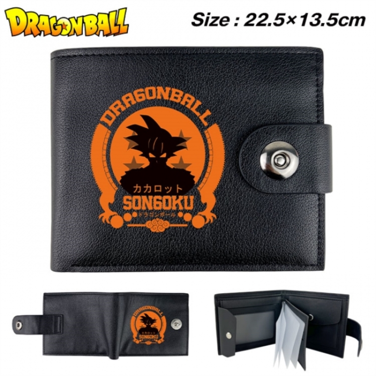 DRAGON BALL Animation snap fastener black pickup bag wallet 22.5X13.5CM