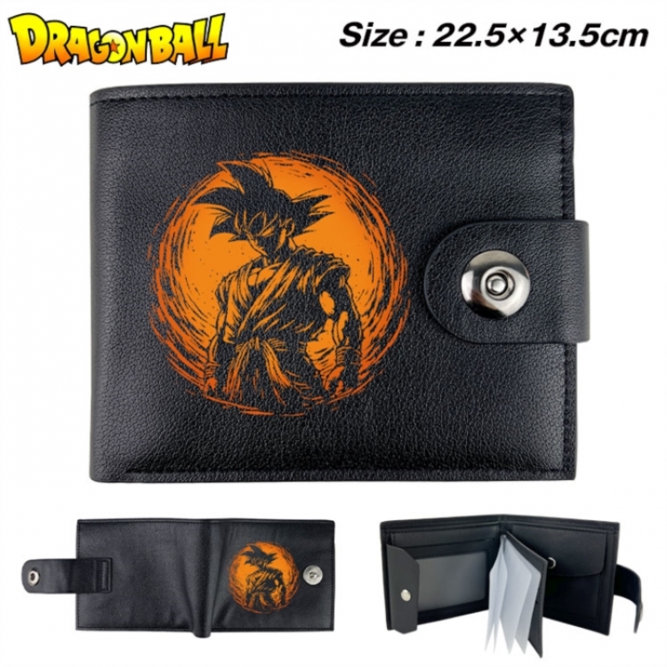 DRAGON BALL Animation snap fastener black pickup bag wallet 22.5X13.5CM